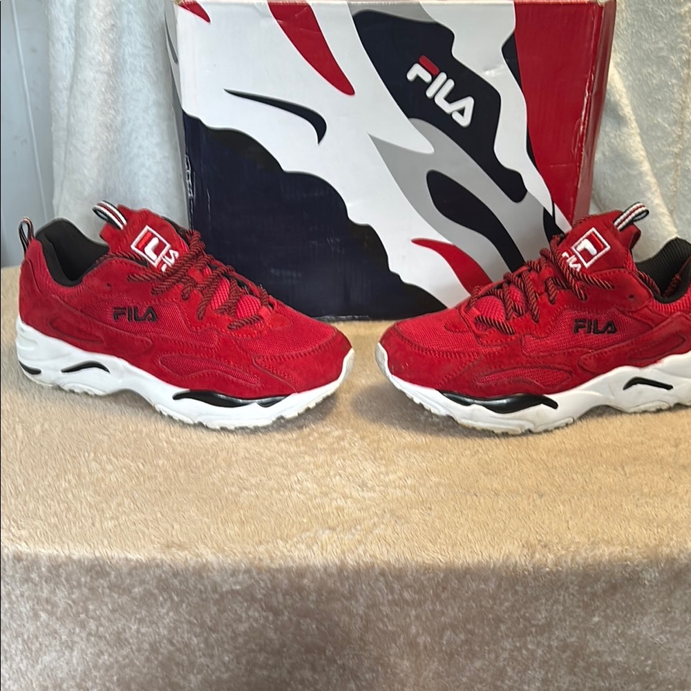 Fila Kids Red and White Sneakers
